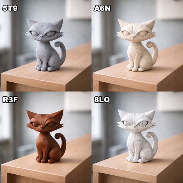 DECORATIVE GEOMETRIC CAT FIGURINE FOR A SHELF – AVAILABLE IN MANY COLOURS