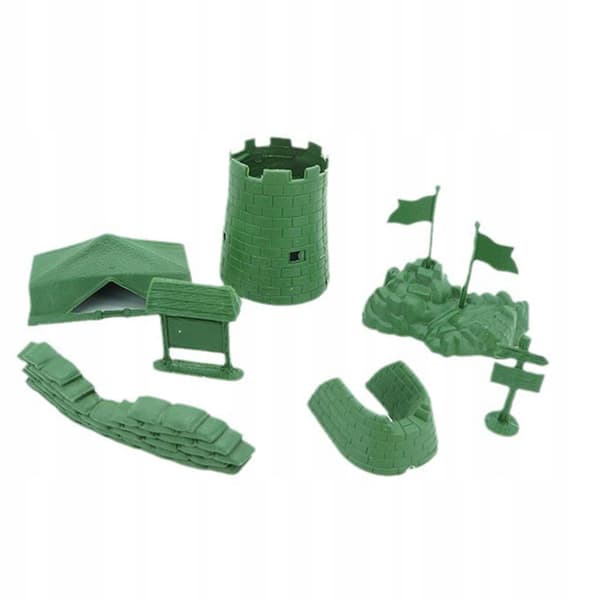 Set of 9: Sandbag Fort, Tent, Flag, Sand Table Model, Educational Toy Model