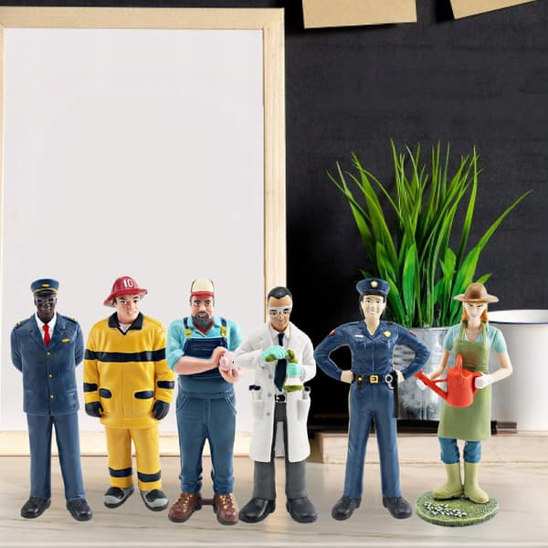 6x Professional-quality figurines Hand-painted handicrafts Style C décor
