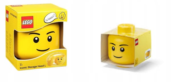 LEGO Large Head L Boy Container, 8.5 L + LEGO A4 Stickers