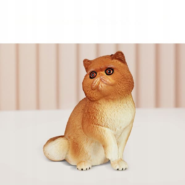 YELLOW PLASTIC CAT FIGURINE – HOME DECORATION