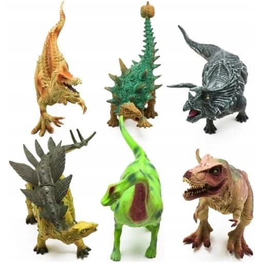 LARGE DINOSAUR SET: T-REX DINOSAUR FIGURES – 6-PIECE SET – CHILDREN’S TOY