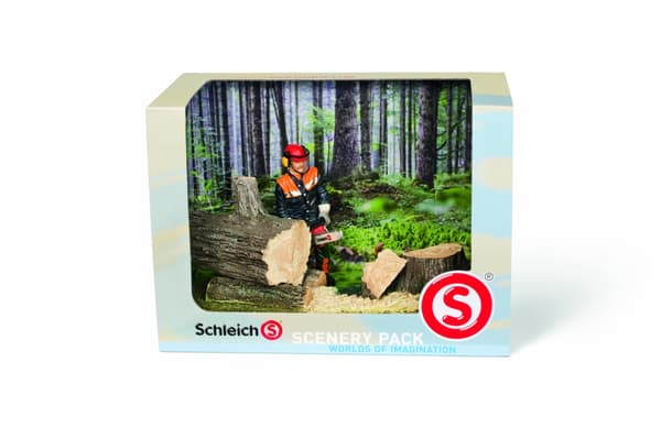 SKL SCHLEICH WORKING IN THE FOREST FOREST SCENERY 41806