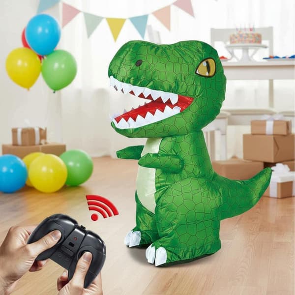 Remote-controlled inflatable dinosaur with automatic inflation – Auto Inflate, brown