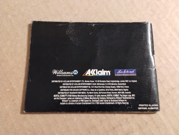 Mortal Kombat 3: Game Boy Classic Manual