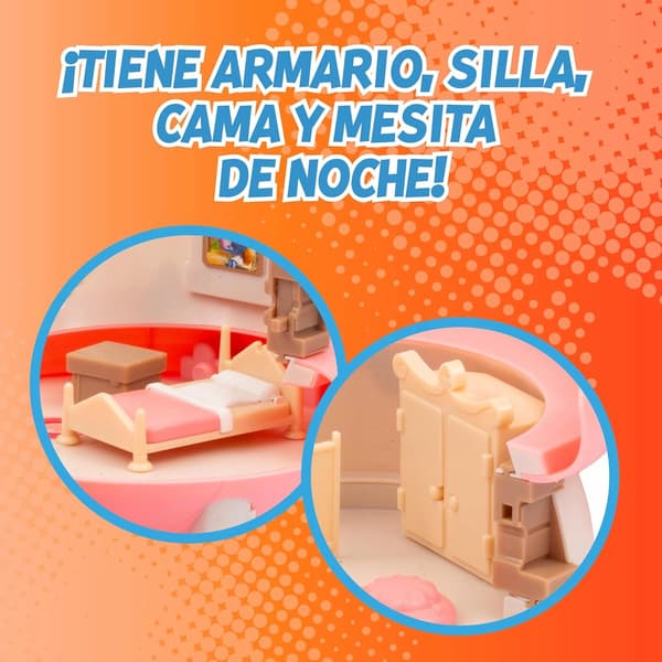 Smurfette’s pink playhouse with a figurine