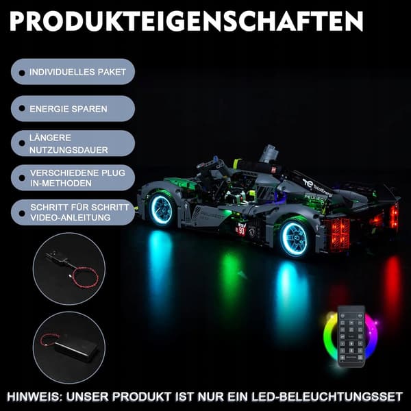LED Lighting Set for Technic Peugeot 42156 – Building Block Lighting