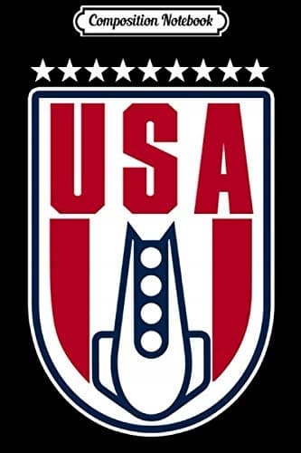 Composition Notebook: Red, White and Blue – USA Bobsleigh, 2018 Winter Games Journal