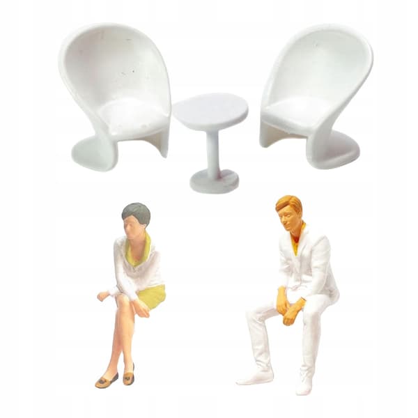 Diorama, models, hand-drawn, desk, chairs, 1/64 scale
