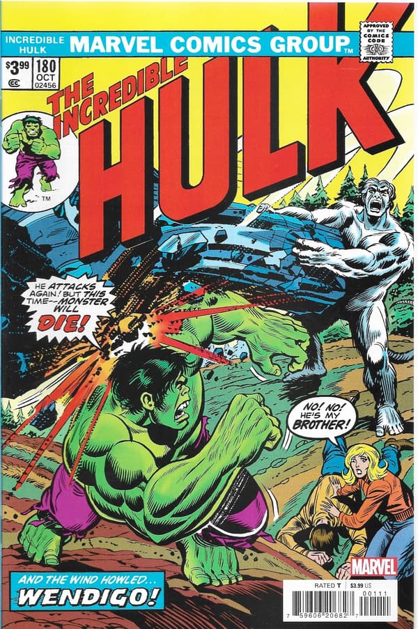 Marvel’s Incredible Hulk Facsimile Comics 180 and 181 (English) KEY