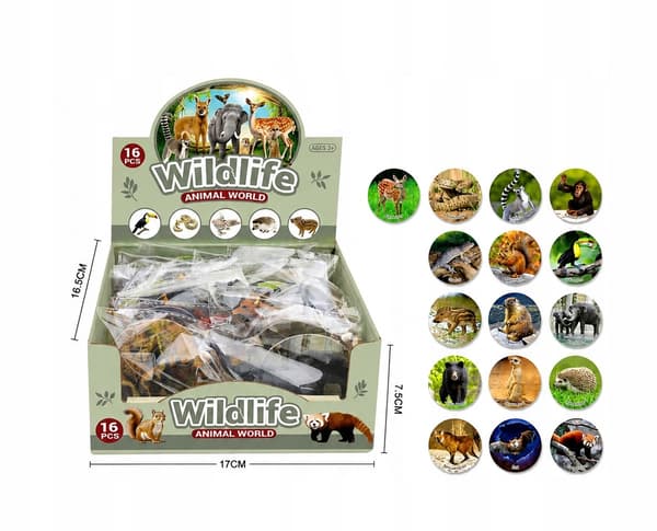 WILD ANIMAL FIGURINES – 16 DESIGNS: EDUCATIONAL FOREST ANIMALS – AGES 3+