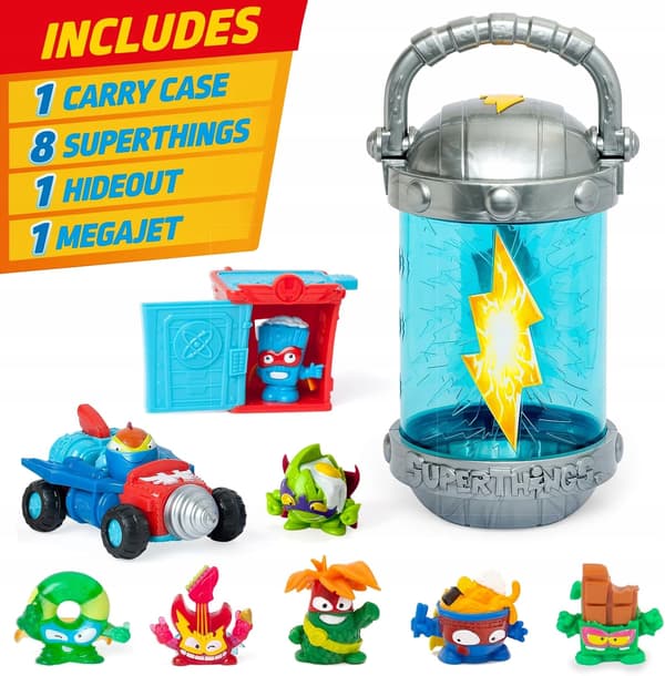 STORAGE CAPSULE SET WITH FIGURINES, A HIDEOUT AND A MEGAJET