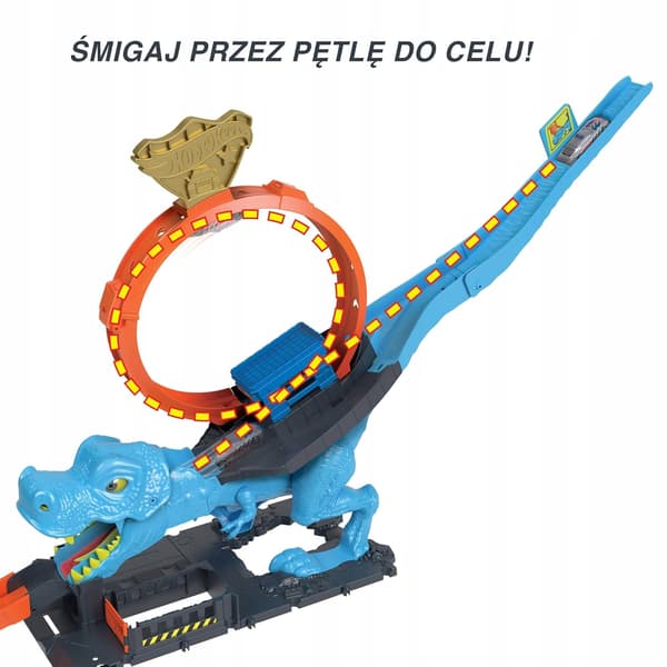 Hot Wheels City T-Rex Loop Track with 1:64 Scale Car