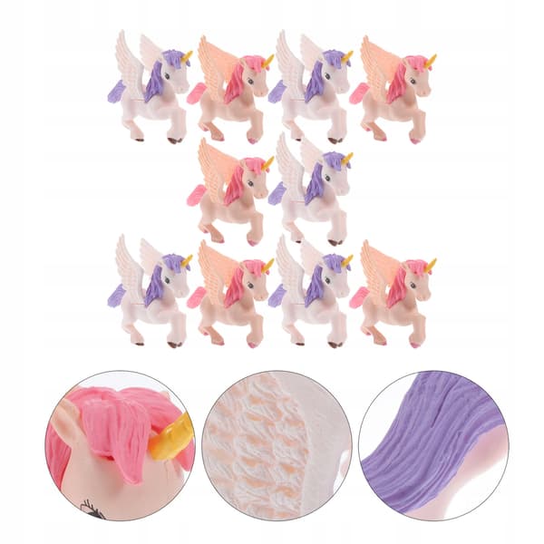 10 COLOURFUL MINI UNICORN FIGURINES FOR HOME DECORATION