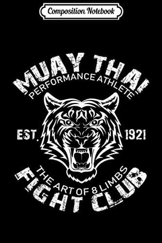 Composition Notebook: Muay Thai Fight Club Tiger Kick Boxing Gift – Black