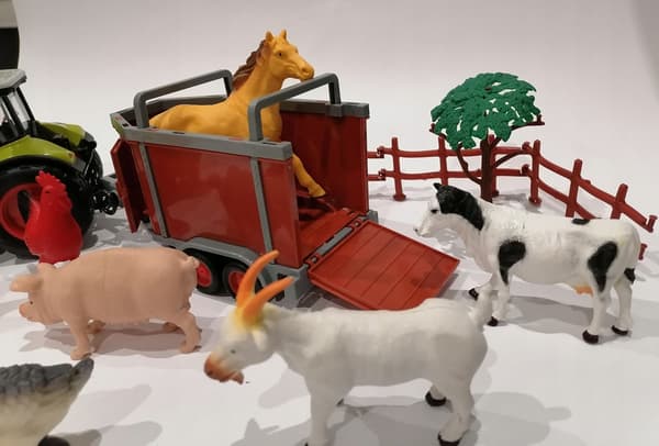 Large Farm, Animal Pen, Tractor and Trailer