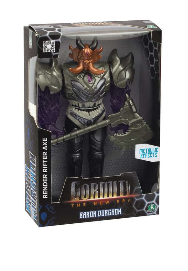 Gormiti Baron Durghon figurine, 27 cm, with weapon, GRV091, Giochi Preziosi