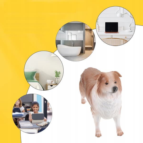 PLASTIC DOG FIGURINE FOR DESKS AND INTERIOR DECORATION