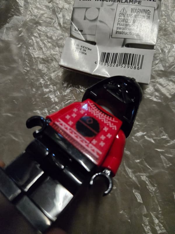 LEGO keyring with a Star Wars Darth Vader torch