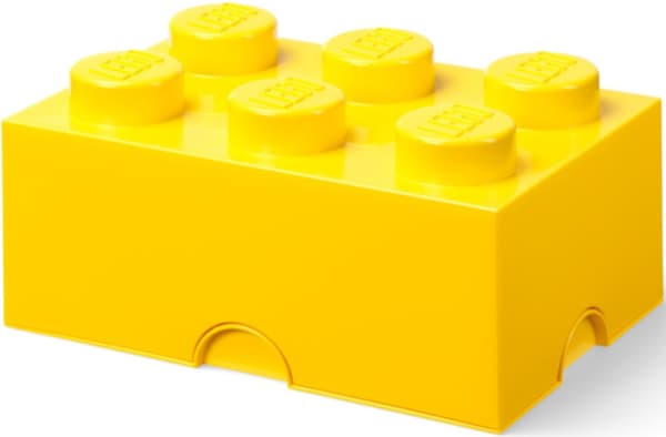 LEGO BRICK STORAGE BOX, 6 BOXES, YELLOW, 38 CM