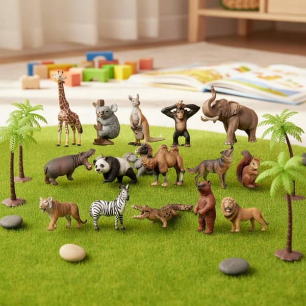 Wild animal figurines Sturdy construction Realistic elephant figurine Educational