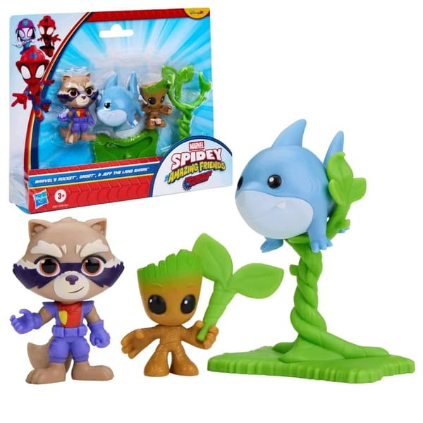 Disney Rocket, Groot and Jeff the Shark Figures 3-Pack – Spidey Hasbro G3045