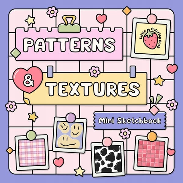 Colouring Book, Little Patterns & Textures Mini Sketchbook: Practice, Organi