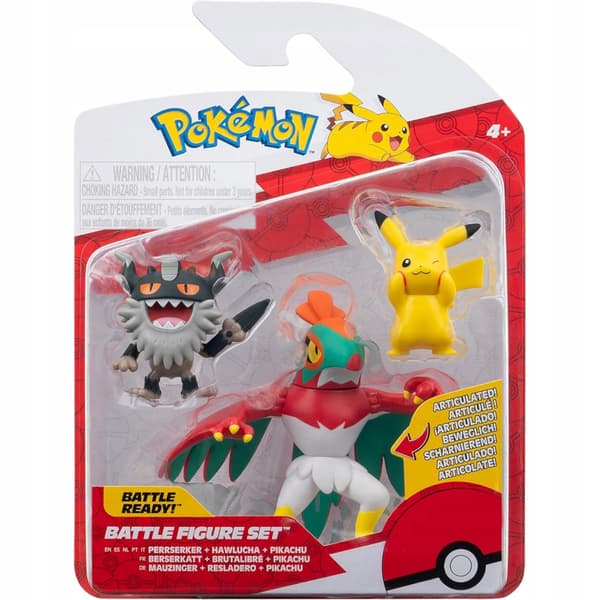 POKÉMON BATTLE FIGURE SET 3-PACK: HAWLUCH’S PIKACHU PERSERKER SET