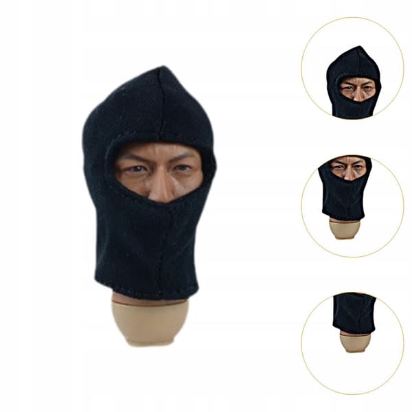 1:6 Face mask Props Pretend Play Action figure accessory Miniature, black