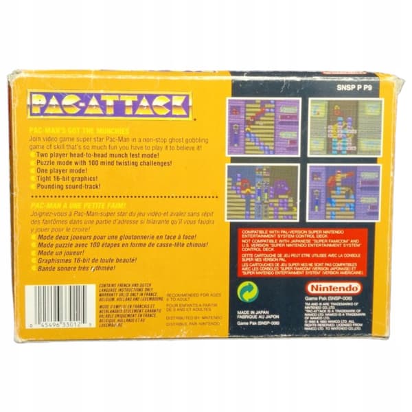 PAC ATTACK Nintendo SNES BOX Pac-Man box