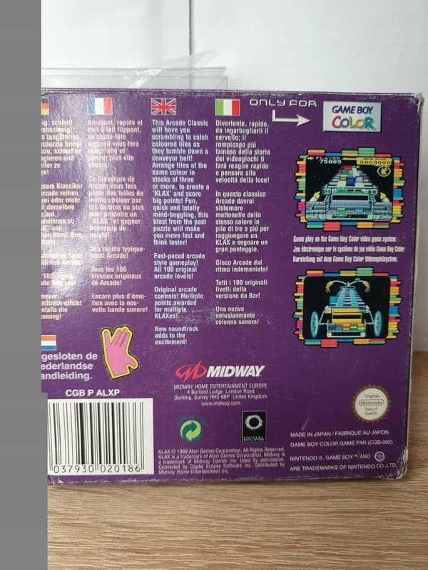 KLAX – GAME BOY COLOUR GBC SET: MIDWAY ARCADE HITS