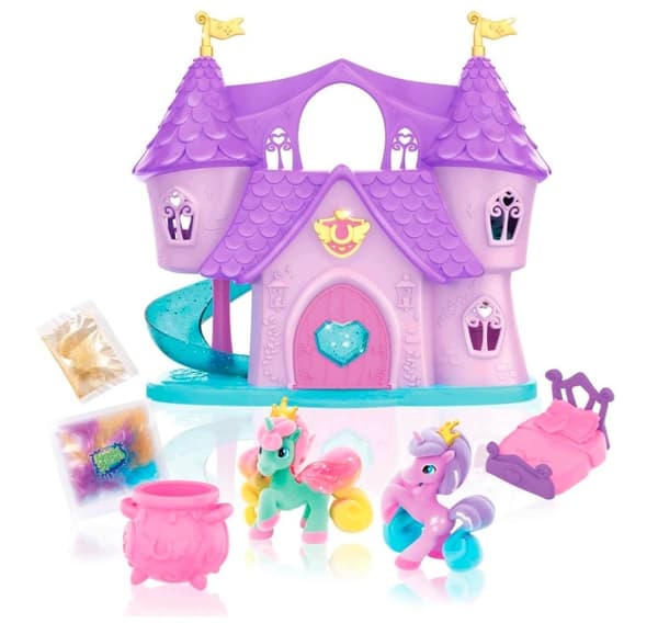 MAGIC PONYS MAGIC SCHOOL THREE-STOREY CASTLE WITH 2 PONIES SECRET MIRROR