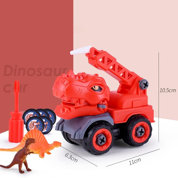Fun Dinosaur Car Construction Set – Educational Toys – DIY – Take-Apart – Red