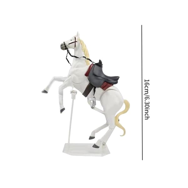 Pony figurine – Action figure model, poseable, home decor – White
