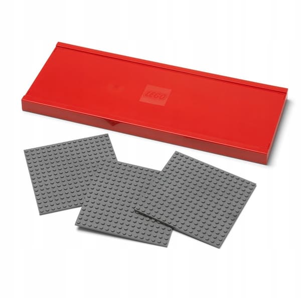 LEGO WALL SHELF WITH 3 BUILDING PLATES, RED 40130800