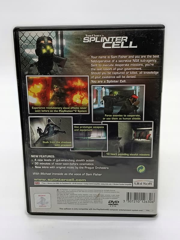 TOM CLANCY'S SPLINTER CELL game for Sony PlayStation 2 (PS2)