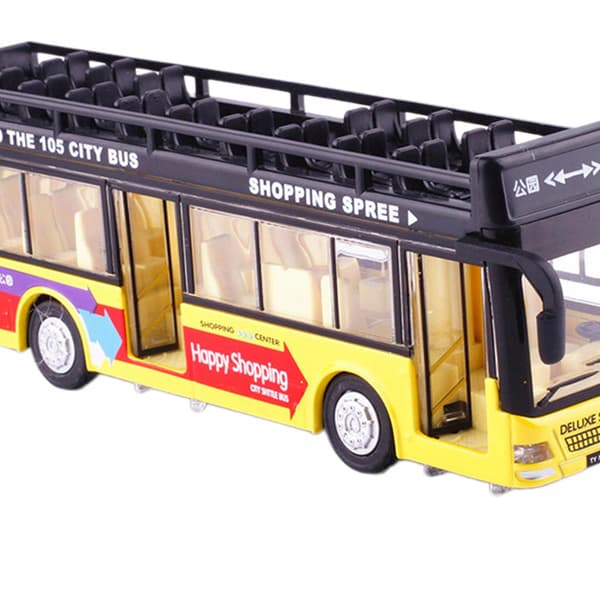Diecast Bus Toy Simulation Alloy Ornaments Transit Bus Simulation Yellow