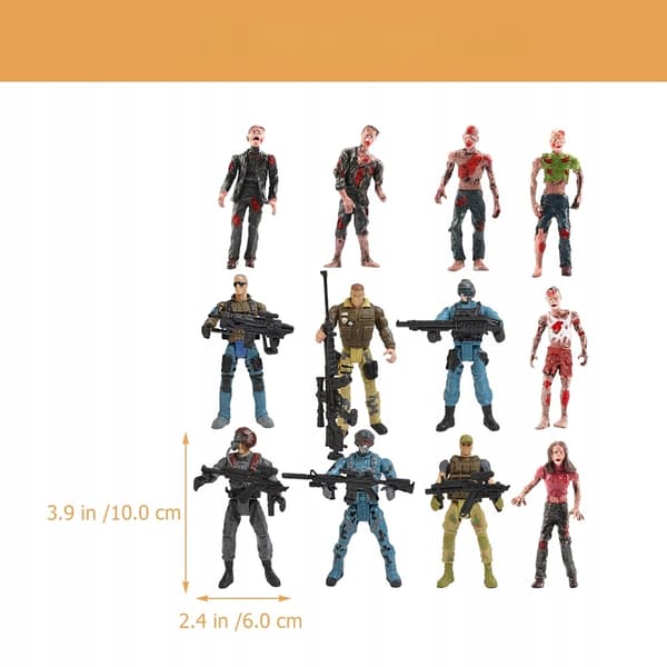 1 SET OF REALISTIC SOLDIER AND ZOMBIE MODELS MADE FROM SAFE PLASTIC