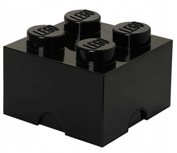 LEGO Brick Container, 4-Box Set, 2x2, BLACK, 25 cm