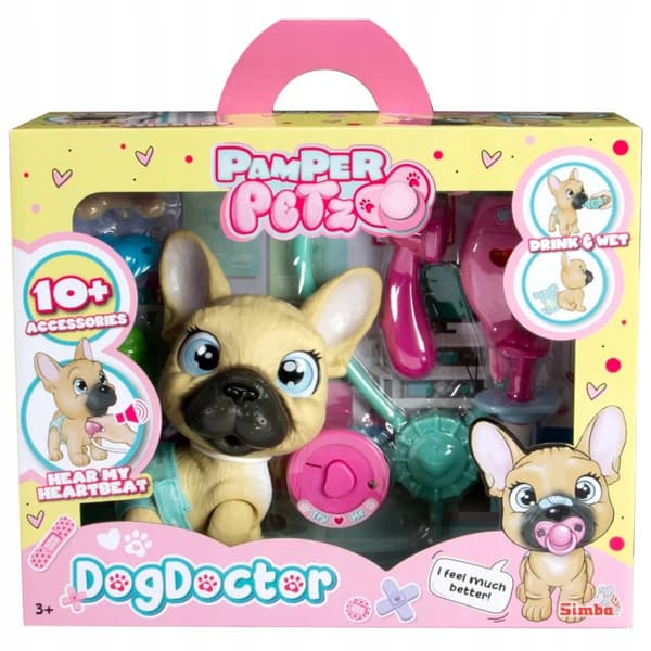 SIMBA PAMPER PETZ BULLDOG VET SET – INTERACTIVE TOY THAT DRINKS AND URINATES