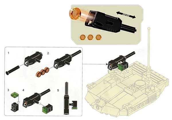 M1A2 ABRAMS TANK BUILDING SET – US ARMY WAR 3 FIGURES + LEGO WEAPONS