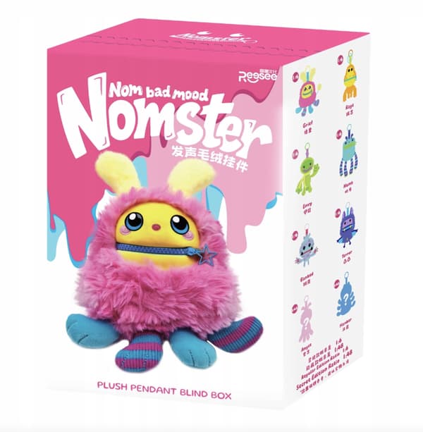 Nomster Nom Bad Mood Plush Keyring – Monster with a Pocket