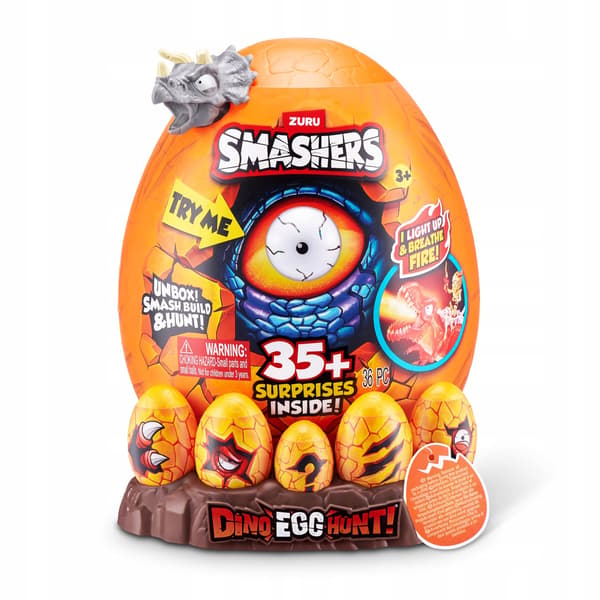 Smashers Dino Egg Hunt by ZURU, Light-Up Fire-Breathing Dinosaur-Themed Tree