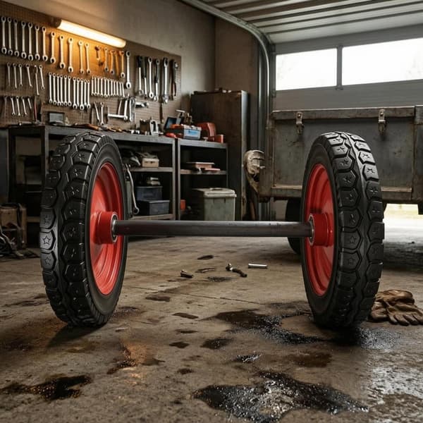 Sturdy Rubber Wheel 50 cm 16 in, 3 cm Axle