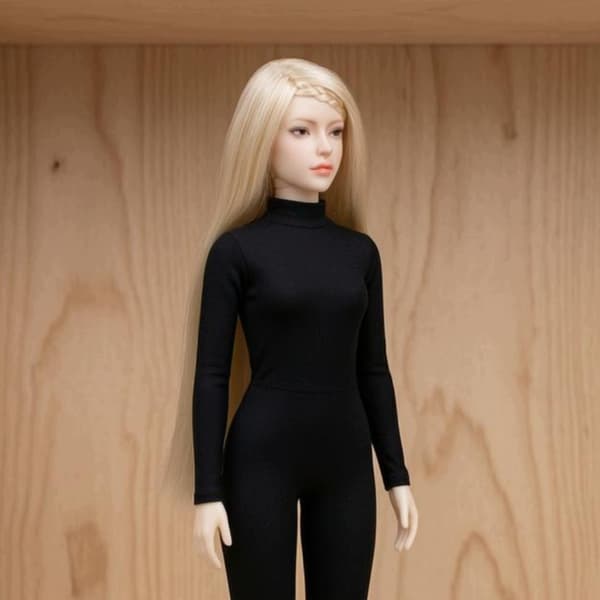 1/6 scale female head sculptures. Customisable, hair-implanted head style C
