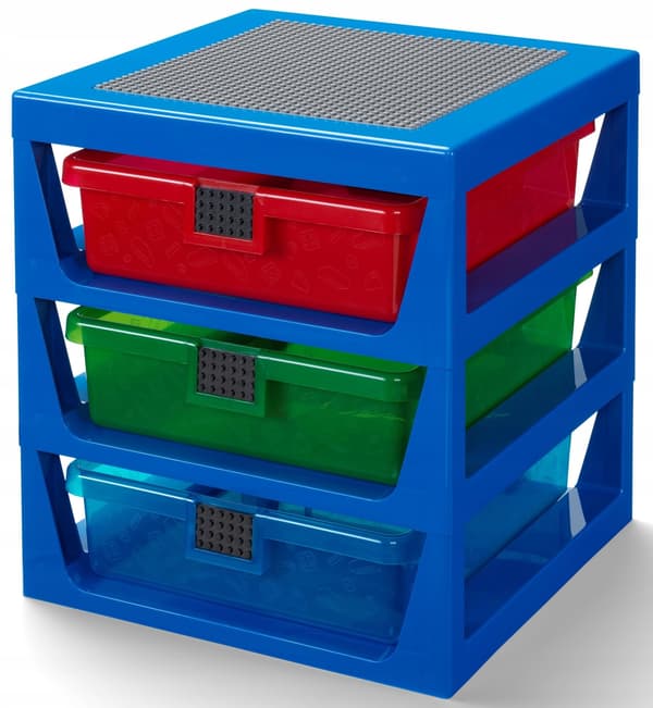 LEGO Organiser with three drawers – Blue Drawer Unit