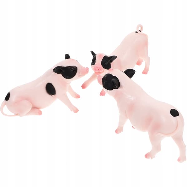 3 PVC PIG FIGURINES – REALISTIC DECORATIONS