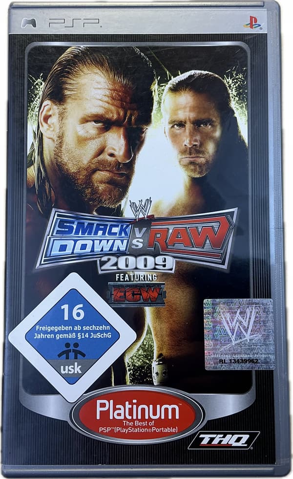 SMACKDOWN VS RAW 2009 WWE disc – very good+ condition, complete PSP set