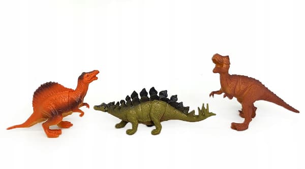 LARGE DINOSAURS Set: 12 x rubber DINOSAUR FIGURES