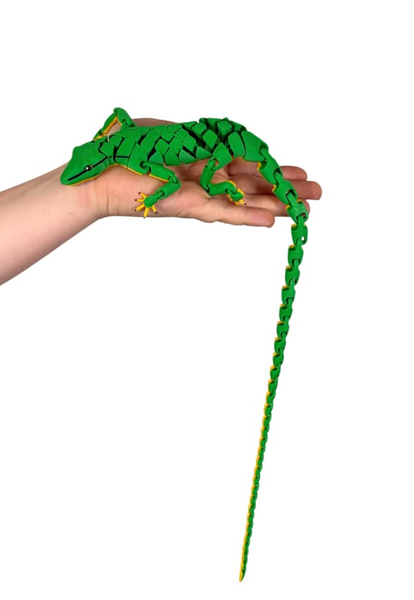3D Long-tailed Lizard, 46 cm – flexible figurine, terrarium decoration